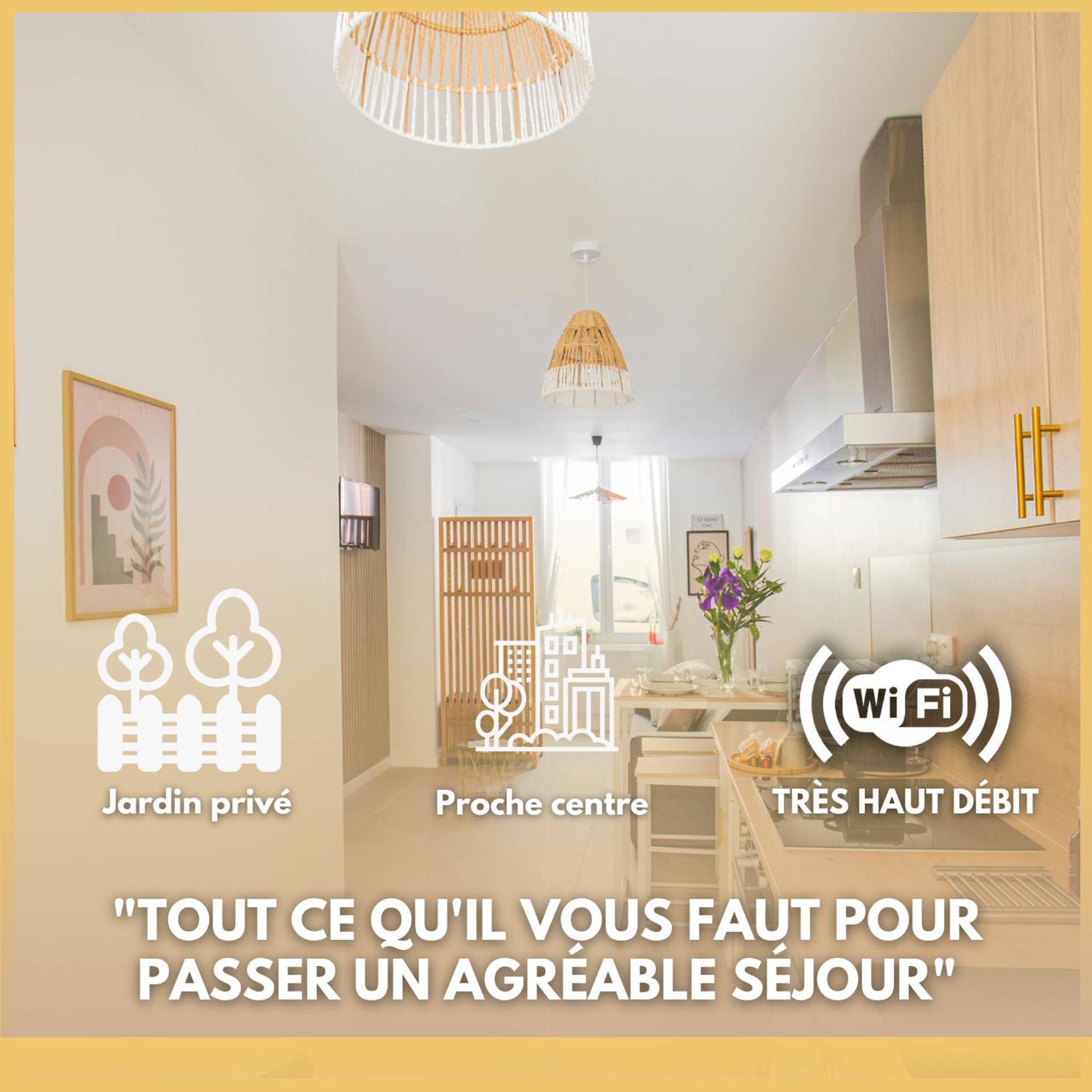 Ideal Pro & Couple - 2 Logements Theme Boho Chic Rdc & Dandy 1Er Etage - Quartier Calme - Jardin - Wifi Hd - Smart Tv - Parking Gratuit - Proche Centre & Transports - Ask Home Valenciennes Bagian luar foto