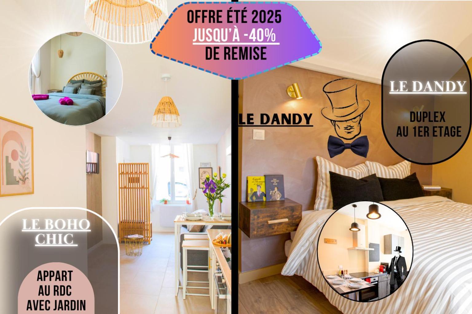 Ideal Pro & Couple - 2 Logements Theme Boho Chic Rdc & Dandy 1Er Etage - Quartier Calme - Jardin - Wifi Hd - Smart Tv - Parking Gratuit - Proche Centre & Transports - Ask Home Valenciennes Bagian luar foto